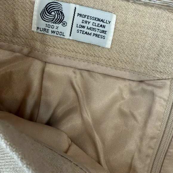 JH Collectibles -  Vintage Chic Beige 100% wool Skirt - size 6 - Picture 6 of 11